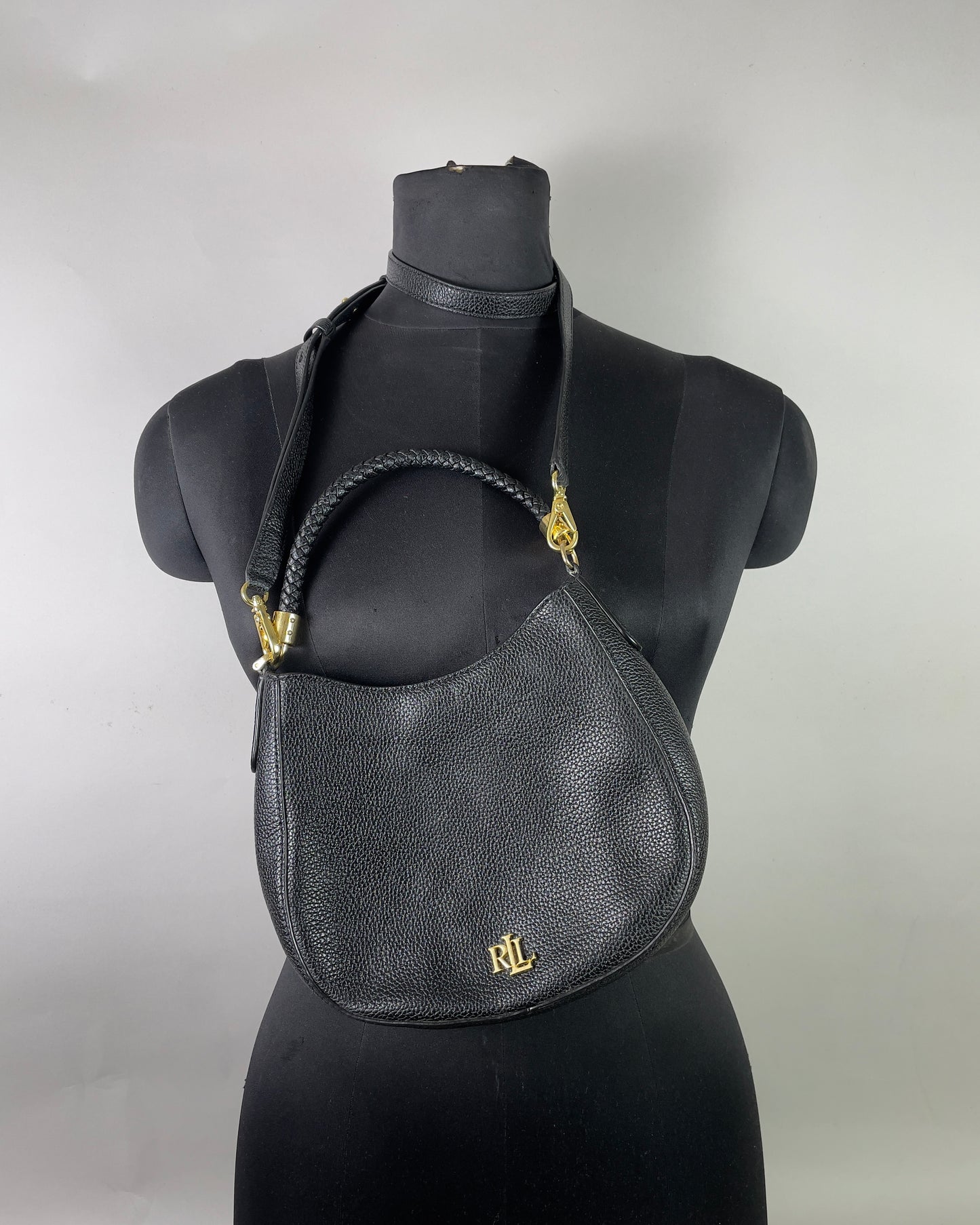 Lauren Ralph Lauren Hobo Bag in Grained Leather
